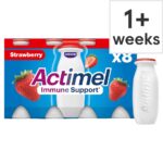 Actimel Strawberry Immunity Yoghurt Drink Multipack, 8x100g