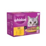 WHISKAS 1+ POULTRY Feasts Wet Cat Food Pouches in Jelly 12 x 85g