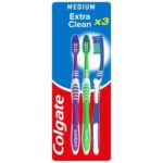 Colgate Extra Clean Medium Manual Toothbrush x3