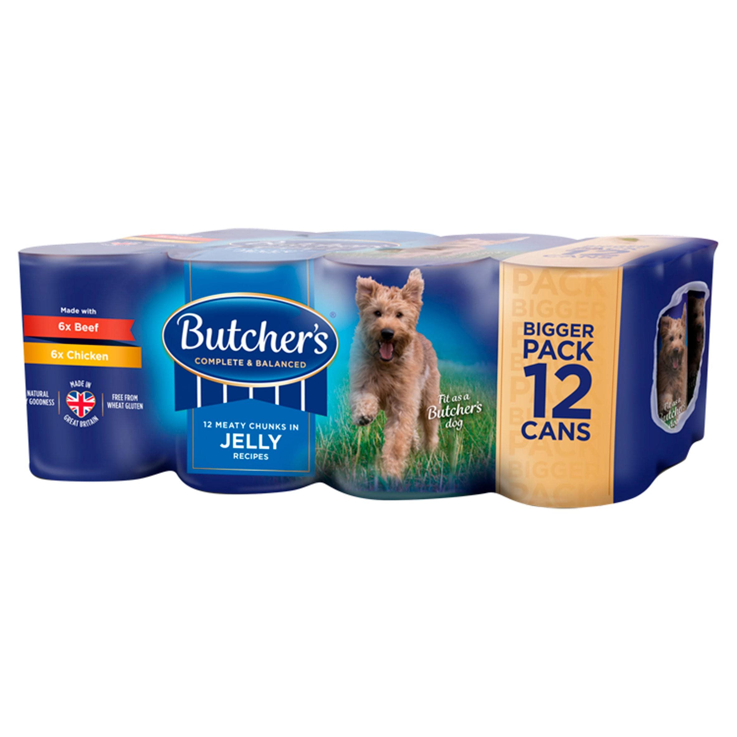 71dhvlRtaWL Butcher's Chunks in Jelly Recipes Wet Dog Food Tins 12 x 400g - Image 1