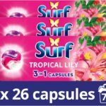 Surf 3 in 1 Laundry Washing Detergent Capsules Tropical Lily 60 washes