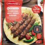 Crown Farms 12 Ready Cooked Charcoal Meat Seekh Kebabs 600g
