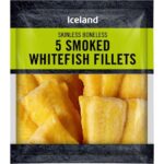 5 Skinless Boneless Smoked White Fish Fillets 440g