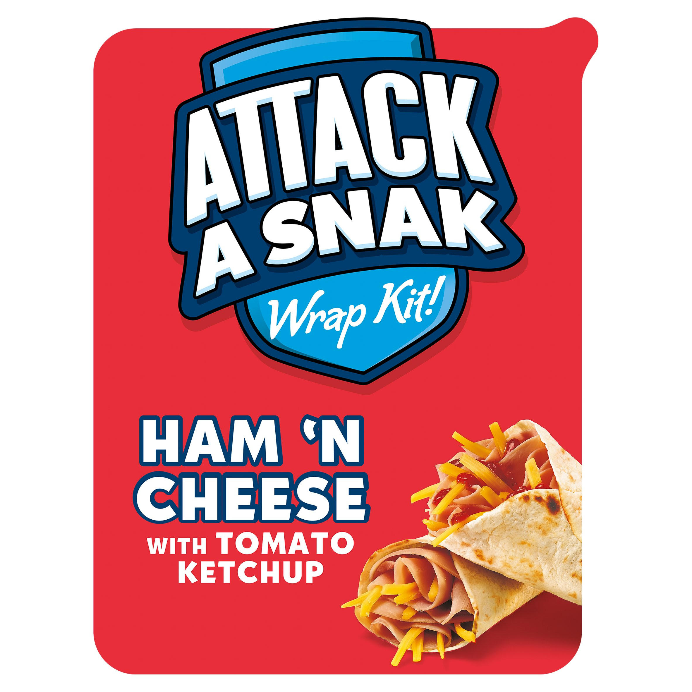 Attack a Snak Ham 'n Cheese Wrap Kit! with Tomato Ketchup 86g - Image 1