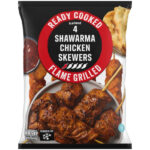 Ready Cooked 4 Flame Grilled Shawarma Chicken Skewers 340g