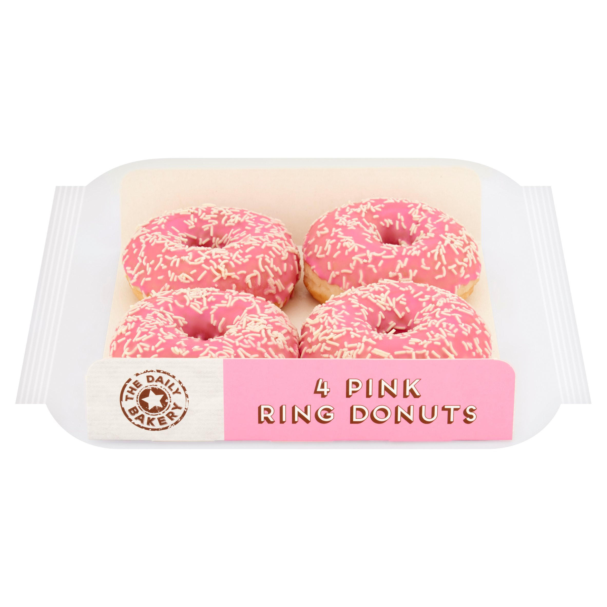 The Daily Bakery 4pk Pink Ring Donuts - Image 1
