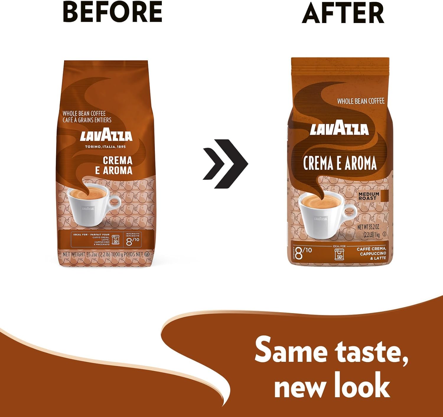 71BgWW1IfzL._AC_SL1500_ avazza Crema E Aroma Whole Bean Coffee Blend, Medium Roast, 1 kg Bag , Balanced medium roast with an intense, earthy flavor and long lasting crema, Non-GMO - Image 1